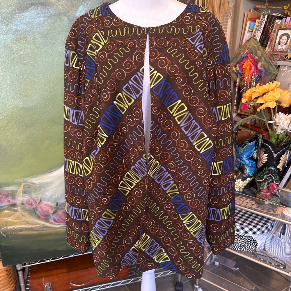 🧥 Maggie Barnes Multi-Color Open-Front Jacket / Topper - Picture 4 of 5